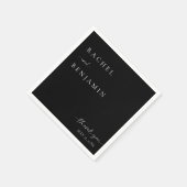ブラック結婚のミニマリストScript Thank エレガント スタンダードカクテルナプキン (角)