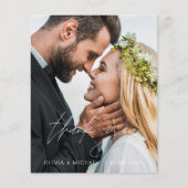 ブラック結婚のミニマルサンキューカード チラシ (正面)