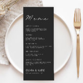 ブラック結婚のメニューカードテンプレート
