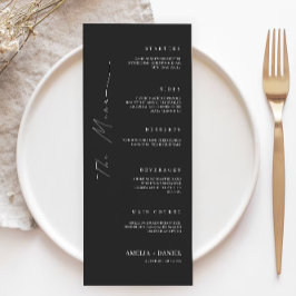ブラック結婚のメニューカードテンプレート