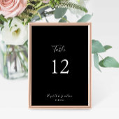 ブラック結婚のメニュースクリプモダント最小シンプル値 テーブルナンバー