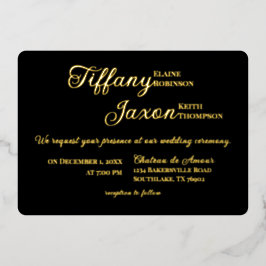 ブラック結婚の共演実在 箔招待状