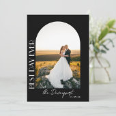 ブラック結婚の写真ありがとう サンキューカード (スタンド正面)