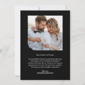 ブラック結婚の写真ありがとう サンキューカード (裏面)