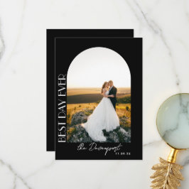 ブラック結婚の写真ありがとう サンキューカード