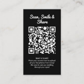 ブラック結婚の写真共有キャプチャ愛QRコード 名刺 (正面)