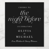 ブラック結婚の前の夜へのリハーサル応援 ワインラベル (シングルラベル)