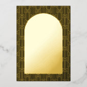 ブラック結婚の幾何学的 箔招待状 (正面)