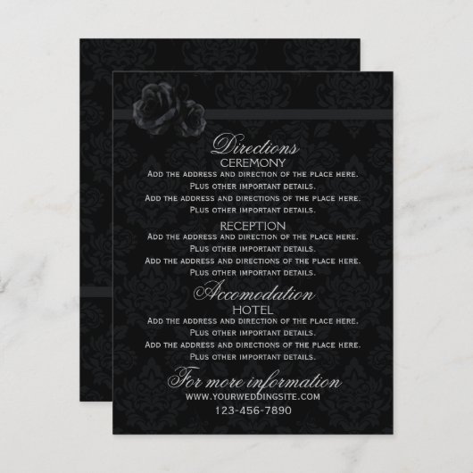 ブラック結婚の情報カー結婚ドのエンクロージャ エンクロージャーカード (正面/裏面)