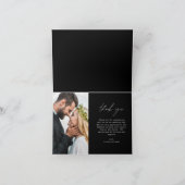 ブラック結婚の感謝の手書き写真 サンキューカード (内部)