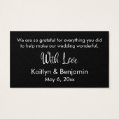 ブラック結婚の感謝メッセージカード挿入カード (裏面)