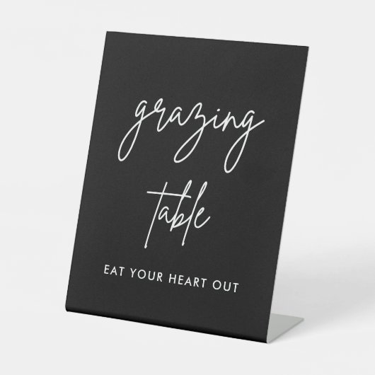 ブラック結婚の食べ物の放牧テーブルの看板 台座サイン (正面)