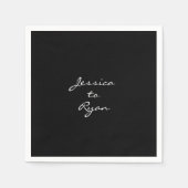 ブラック結婚の「名前と名前」カクテル スタンダードカクテルナプキン (正面)