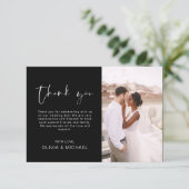 ブラック結婚のThanks You Photo Minimalist サンキューカード (スタンド正面)