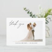 ブラック結婚のThanks You Photo Minimalist サンキューカード (スタンド正面)