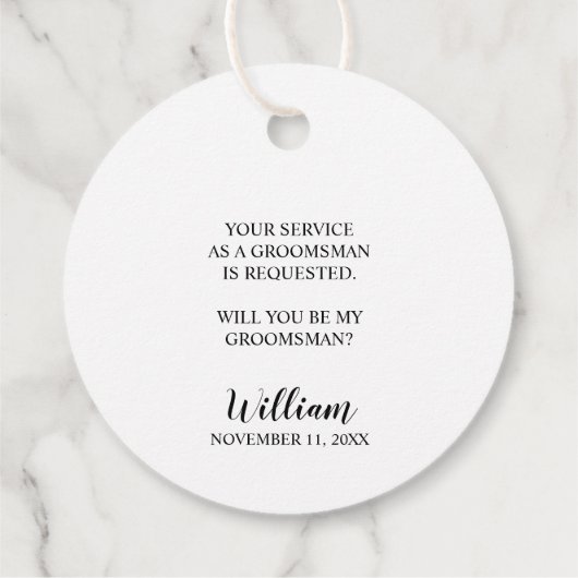 ブラック結婚のTuxedoスーツのグロムスマン提案 フェイバータグ (裏面)