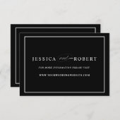 ブラック結婚のWebサイト挿入カード エンクロージャーカード (正面/裏面)