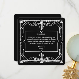 ブラック結婚サンキューカード サンキューカード