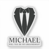 ブラック結婚ズのグロパーソナライズされたームスマン案 シール (正面)