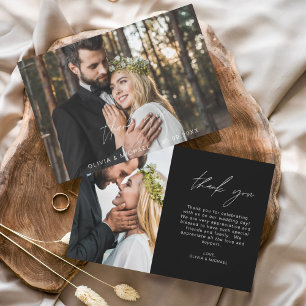 ブラック結婚ズのミニマモダンリスト サンキューカード