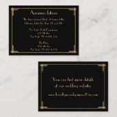 ブラック結婚ズアコモデーションカード エンクロージャーカード (正面/裏面)