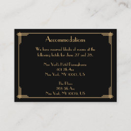 ブラック結婚ズアコモデーションカード エンクロージャーカード