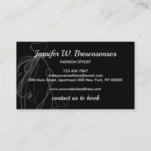 ブラック結婚ズガウンブライダルドレス 名刺 (裏面)