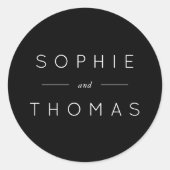 ブラック結婚ズクラシックラウンドステッカー ラウンドシール (正面)