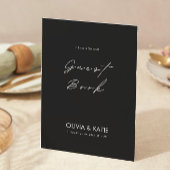 ブラック結婚ズゲストブックサインテンプレート 招待状