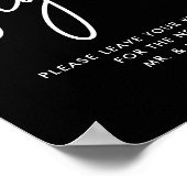 ブラック結婚ズゲストブック親切なサイン印刷可能 ポスター (角)