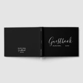 ブラック結婚ズゲストブック | シンプルミニマルエレガント ゲストブック (全面)