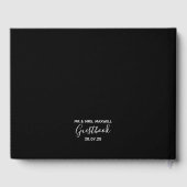 ブラック結婚ズゲストブック | シンプルミニマルエレガント ゲストブック (裏面)