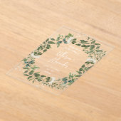 ブラック結婚ズフローラリリー招待状クラシック アクリル招待状 (レイダウン)