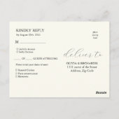 ブラック結婚ズフローラリリー招待状クラシック ポストカード (裏面)