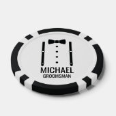 ブラック結婚ズボウタイパーソナライズされたグルマン ポーカーチップ (シングル)