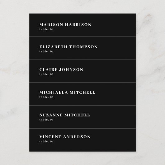 ブラック結婚ズ名座席表DIY 招待状 (正面)