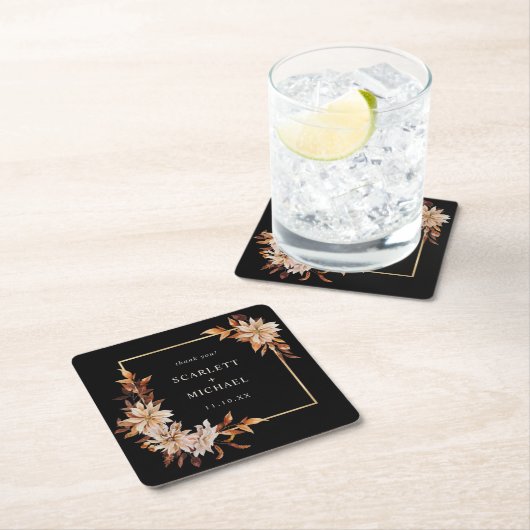 ブラック結婚ズ紙コースター スクエアペーパーコースター (インサイチュ)