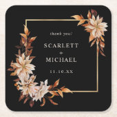 ブラック結婚ズ紙コースター スクエアペーパーコースター (正面)