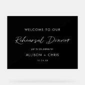 ブラック結婚ズ・リハーサル・ディナー・ウェルカム アクリルサイン (正面)
