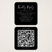 ブラック結婚ズWebサイトQRコードRSVP (正面&裏面)