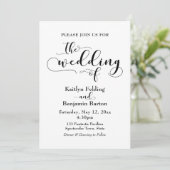 ブラック結婚タイポグラフィ、シンプルエレガント 招待状 (スタンド正面)