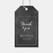 ブラック結婚チョーク感謝していボードの贈り物ラベル ギフトタグ (正面)