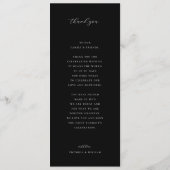 ブラック結婚フローラのメニューと感謝 メニュー (裏面)