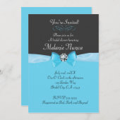 ブラック結婚ブライダルシャワー招待状 招待状 (正面/裏面)