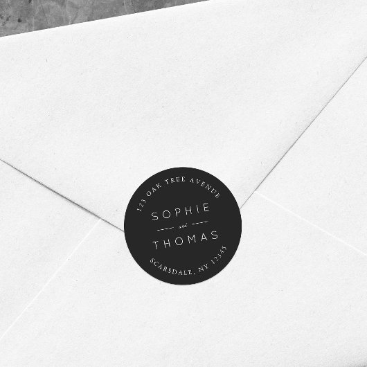 ブラック結婚差出人住所 ラウンドシール