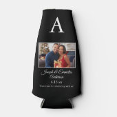 ブラック結婚式の引き出物フォトボトルクール ボトルクーラー (正面)