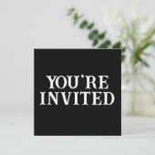 ブラック結婚式招待状カード (スタンド正面)