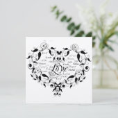 ブラック結婚式招待状 招待状 (スタンド正面)