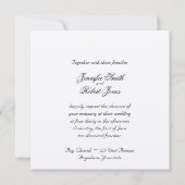 ブラック結婚式招待状 招待状 (裏面)