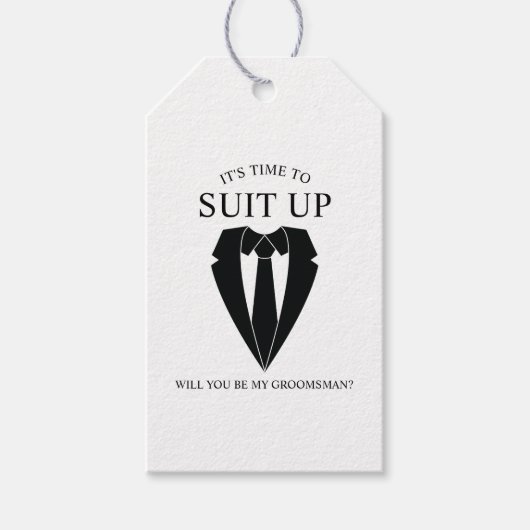 ブラック結婚・スーツとタイ・グロムスマンの提案 ギフトタグ (正面)